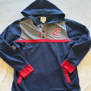 Blue and Gray Hooded Sweatshirt Cleveland Indians - women’s L